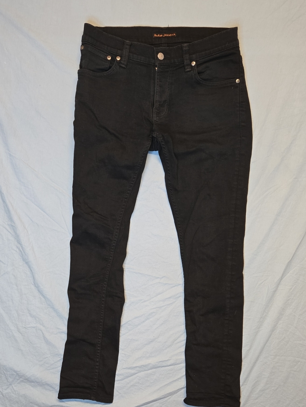 Nudie Jeans Co Tight Terry Ever Black Slim Tapered Fit Denim Jeans